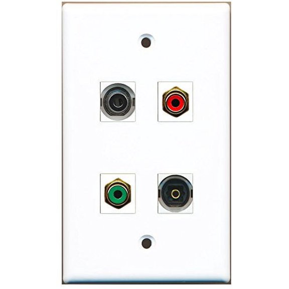 RiteAV - 1 Port RCA Red 1 Port RCA Green 1 Port Toslink 1 Port 3.5mm Wall Plate