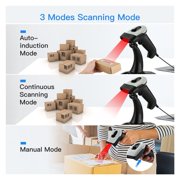 Wireless 2D Barcode Scanner With Adjustable Stand Bluetooth 2.4G Wireless USB Wired Handheld Barcode Reader 1D QR Scanner ,Easy to Operate
