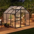 thumbnail image 5 of 6x6 FT Greenhouse for Outdoor–Heavy Duty Aluminum Frame,Walk-in Design,Lockable Sliding Door, Adjustable Roof Vent, All Weather 5-Black Oxidation, 5 of 8