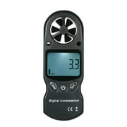 ANSELF 8 in 1 Handheld Digital Anemometer Wind Speed/Temperature/Humidity/Wind Chill/Heat Index/Dew Point/Barometric Pressure/Altitude Meter with LCD Backlight--Black