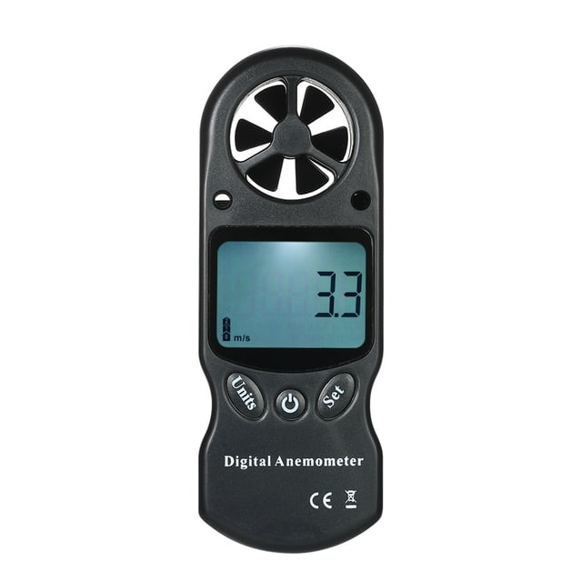 8 In 1 Handheld Digital Anemometer Wind Speed/Temperature/Humidity/Wind Chill/Heat Index/Dew Point/Barometric Pressure/Altitude Meter With Lcd Backlight--Black