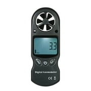 8 in 1 Handheld Digital Anemometer Wind Speed/Temperature/Humidity/Wind Chill/Heat Index/Dew Point/Barometric Pressure/Altitude Meter with LCD Backlight--Black