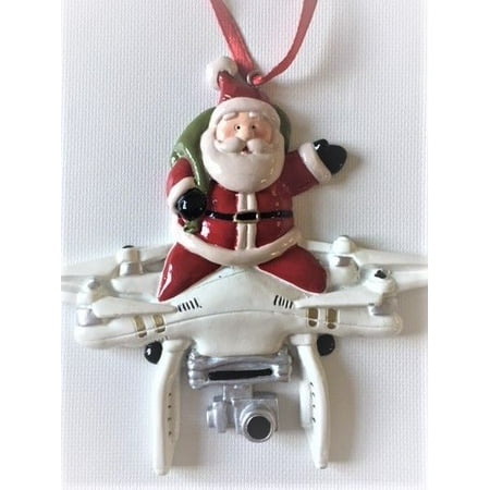 Santa Claus Flying Drone Christmas Tree Ornament Holiday Gift Unique