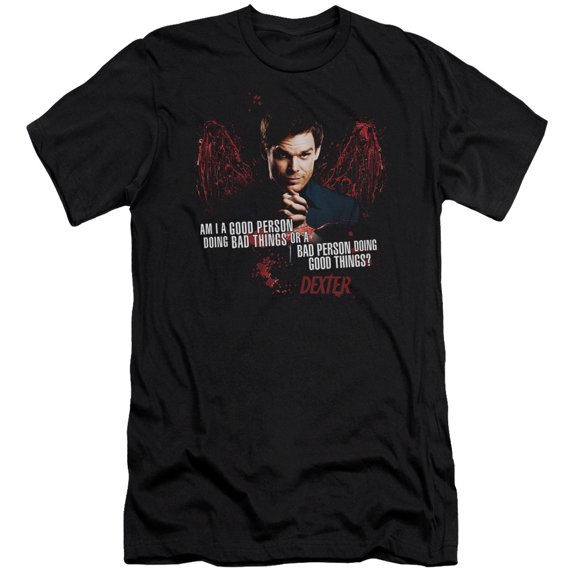 Dexter Good Bad Adult 30/1 T-Shirt Black