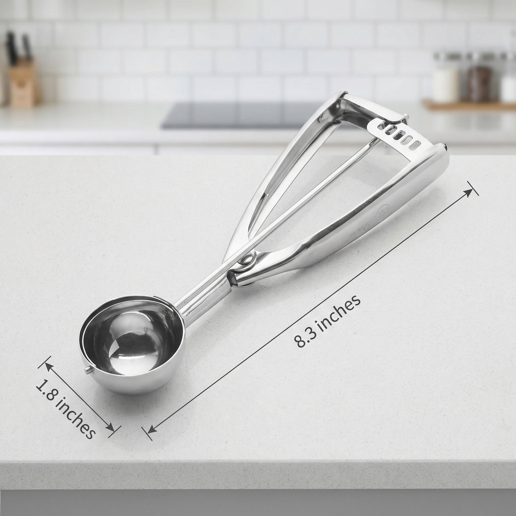 Unique Bargains Easy Clean Tool Stainless Steel Ice Cream Scoop Silver 8.3in