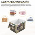 thumbnail image 7 of Foldable Fabric Storage Bin With Handle Collapsible Basket Box Storage With Lid Organizer Cat Wearing A Jester Hat, 7 of 7