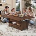 thumbnail image 3 of CazToi Table Basse de 40 Pouces à Plateau Relevable, Multifonction, Convertible en Table de Salle à Manger avec Tiroirs et Rangement Caché, 3 of 8