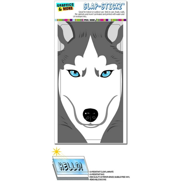 Siberian Husky Dog Pet Full Face SLAP-STICKZ(TM) Premium Sticker