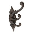 thumbnail image 4 of Pack Of 2 Cast Iron Rustic Victorian Scrollwork Spinning Swivel 3 Peg Wall Hooks, 4 of 9