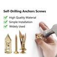 thumbnail image 3 of 100 Pcs Vis d'Ancre Auto-Percées, Ancre Auto-Percée et Trousse de Vis pour Outils de Réparation d'Ancre de Cloison Humide et Sèche, 12x40 cm, 3 of 5