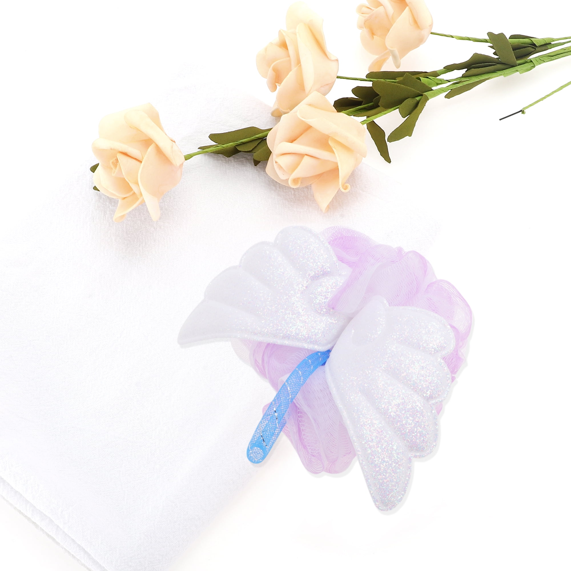 Unique Bargains 1pc Wings Bath Shower Loofah Sponge for Exfoliating and Cleansing Purple
