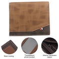 thumbnail image 3 of Cartera de empalme de cuero Simple esmerilado multitarjeta hombres dinero cliplight café, 3 of 5