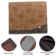 thumbnail image 3 of Cartera sencilla de cuero con empalmes, con clip para dinero para hombre, con múltiples tarjetas, color café claro, 3 of 5