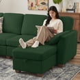 thumbnail image 5 of Pingliang Home Corduroy Sectional Sofa with Double Ottomans, Modern Modular Sofa Couch with Storage,4 Seat U-Shaped Couch Sofa for Living Room, Apartment, APT,Office,Studio,Green, 5 of 8