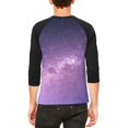 thumbnail image 2 of Halloween Galaxy Space Stars Mens Raglan T Shirt White-Black SM, 2 of 2