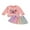 Pink, variant on Toddler Kids Girls 2Pcs Thanksgiving Outfits 18 24 Motnhs 2T 3T 4t 5T 6T Long Sleeve Turkey Embroidery Sweatshirt   Tulle Skirt Set Baby Clothes