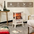 thumbnail image 5 of TURBRO Suburbs TS17Q Infrared Electric Fireplace Stove, 19" Freestanding Stove Heater with 3-Sided View, Realistic Flame, Overheating Protection, CSA Certified, for Small Spaces, Bedroom - 1500W Ivory, 5 of 7