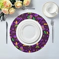 thumbnail image 3 of GZHJMY Mardi Gras Round Placemasts Set of 4, Non-Slip Heat Resistant Place Mats Washable Kitchen Dining Table Mats, 15.4", 3 of 5