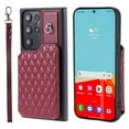 thumbnail image 2 of Case for Samsung Galaxy S23 Ultra, Detachable Crossbody Strap Wallet Case with Card Slots, Stand Ring Flip PU Leather Protective Cover Lanyard for Women for Samsung Galaxy S23 Ultra, Winered, 2 of 7