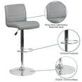 thumbnail image 3 of EMMA + OLIVER Adjustable Height Bar Stool, Gray Vinyl (Set of 2), 3 of 10