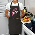 thumbnail image 3 of 2 Pack Adjustable Bib Apron with Denim-Style Design & " CREW CREW " Print 2 Pockets Perfect for Cooking & Kitchen Use for Men & Women, 3 of 5