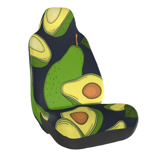 Wukai Fresh Avocado Full Set Car Seat Covers with Soft Padding Universal Auto Front Seats Protector and Cushion Mat