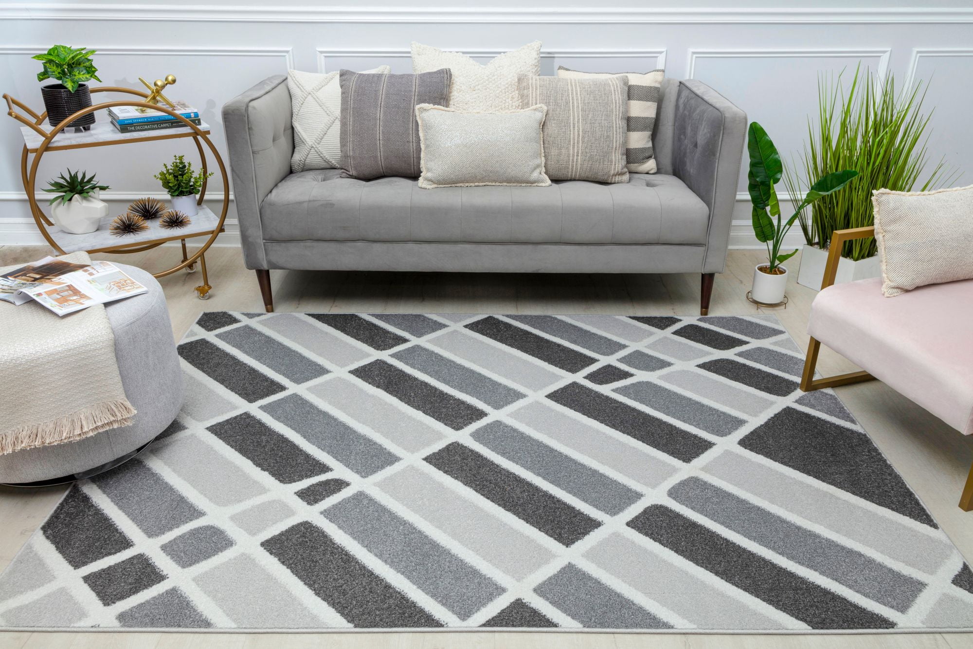 Mason Brooks Azure AZ90A Grays Harbor Geometric Contemporary Gray Area Rug, 8'3" X 10'0"
