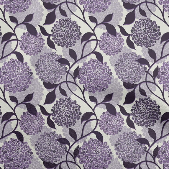 oneOone Cotton Poplin Twill Purple Fabric Floral Retro Craft Projects Decor Fabric Printed By The Yard 56 Inch Wide