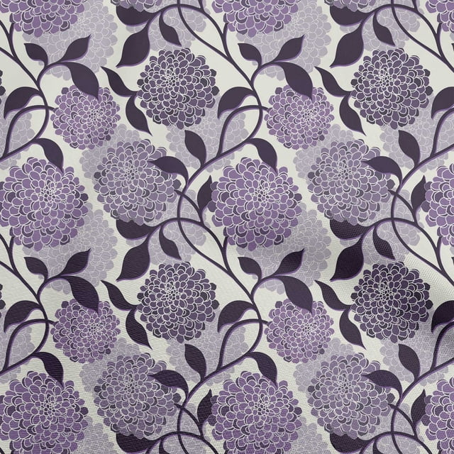 oneOone Cotton Silk Purple Fabric Floral Retro Craft Projects Decor Fabric Printed By The Yard 42 Inch Wide