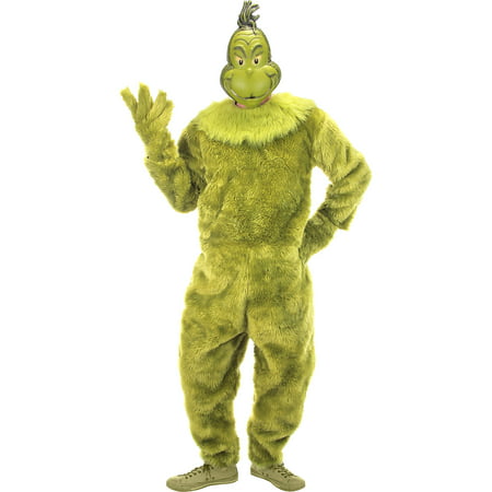 Grinch Costume for Men, Size Large/Extra-Large, With Jumpsuit, Gloves, and