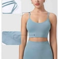 thumbnail image 4 of Criss Cross Back Sports Bra for Women Padded Seamless Workout Bra Wireless Stretch Yoga Gym Fitness Bralette, 4 of 6