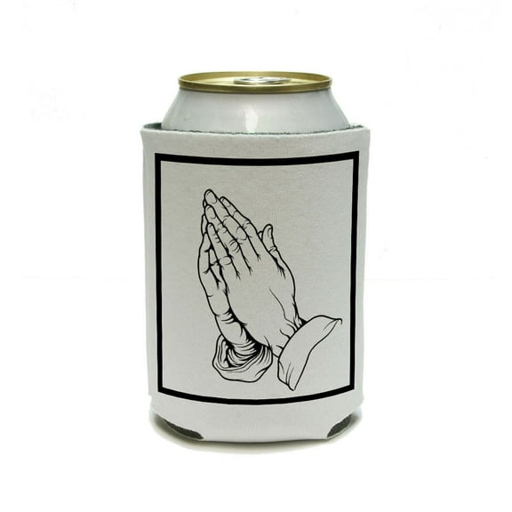 Praying Hands Religious Can Cooler Drink Insulator Beverage Insulated Holder