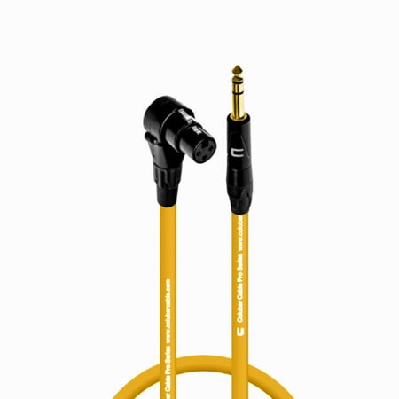 Coluber Cable Right Angle XLR Female to 1/4" TRS Male Pro 3-Pin Microphone