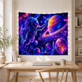 thumbnail image 5 of Astronaut in Nebula With Ringed Planet Adventurous Digital Art for Space Lovers Galaxy Wall Decor Birthday Gift Tapestry Wall Hanging for Bedroom and Gaming Room, 5 of 7
