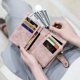 thumbnail image 1 of Cartera esmerilada para mujer, estilo coreano, billetera corta de gran capacidad, billetera linda para estudiantes con múltiples tarjetas para mujer, 1 of 5