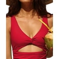 thumbnail image 6 of BeautyIn Womens One Piece Swimsuit V Neck Ruched Tummy Control Monokini Swimwear, 6 of 6