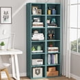 thumbnail image 3 of Tribesigns 70.9 Inch Tall Narrow Bookcase, Modern White Corner Bookcase for Home Office, Blue, 3 of 5