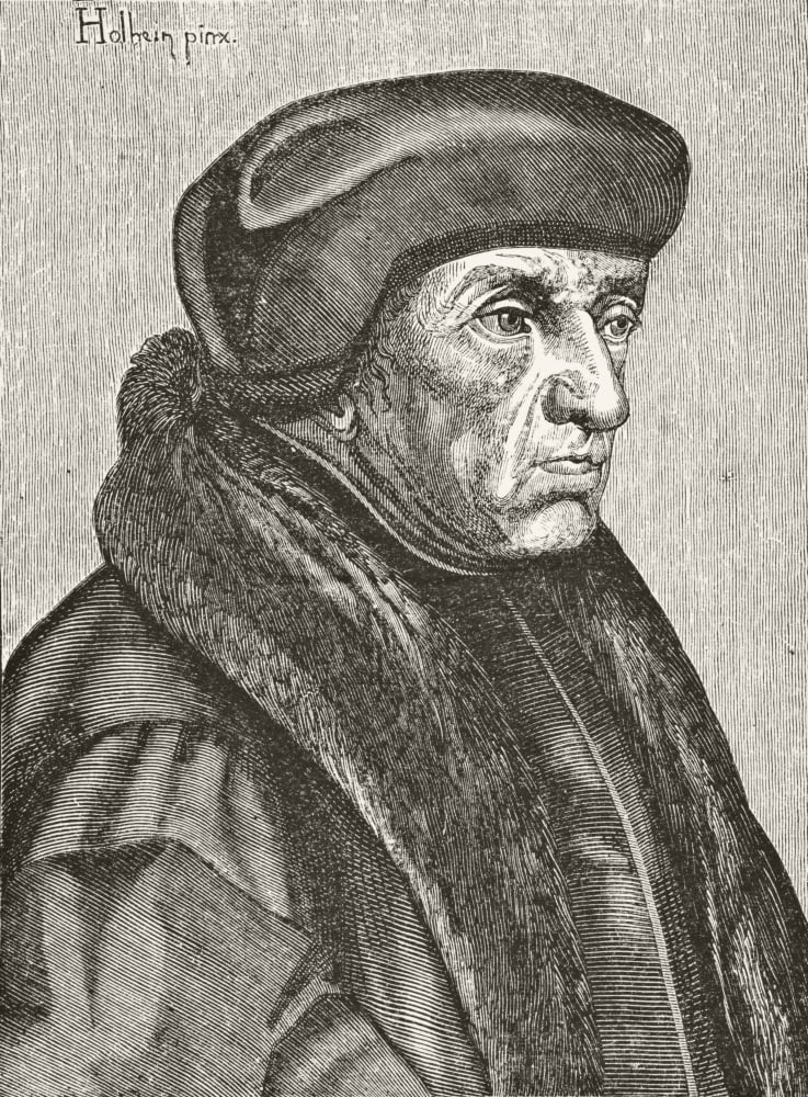 Desiderius Erasmus 1469 To 1536 After 16Th Century Wood Engraving Of A Painting By Holbein From Science And Literature In The Middle Ages By Paul Lacroix Published London 1878 Canvas Art - Ken Welsh