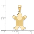 thumbnail image 4 of Finest Gold 14K Solid Satin Engravable Boy Jumping Charm, 4 of 4