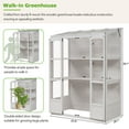 thumbnail image 4 of EUROCO 78" Wood Large Greenhouse Cold Frame, Portable Walk-in Outdoor Greenhouse with Openable Roof, 4 Independent Skylights and 2 Folding Middle Shelves, White, 4 of 8