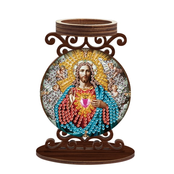 Diamond Painting Kit Candlestick Religious Jesus 5D Relief Sculpture Candle Decorates offices, bedrooms and other spaces An excellent gift choice
