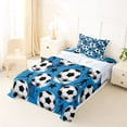 thumbnail image 5 of Erosebridal Soccer Sport Games Themed Kids Twin Sheet Sets For Football Gamer,Cute Stars Print Bedding 3-Piece, 5 of 6