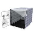 thumbnail image 3 of Ikat Dog Crate Cover, Eastern Ornament in Blue Exotic Art Elements Curves Simple Design Print, Easy to Use Pet Kennel Cover for Medium Large Dogs, 35" x 23" x 27", Royal Blue and White, by Ambesonne, 3 of 6