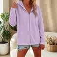 thumbnail image 4 of Sewkxo Womens Zip Up Hoodies Long Sleeve Loose Hooded Sweatshirts 2026 Casual Lightweight Jacket,Purple L, 4 of 4