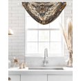 thumbnail image 4 of Waterfall Valances for Windows, Boho Ethnic Kitchen Sheer Valance Curtains, Vintage Bohemian Traditional Floral Classic Rod Pocket Elegant Swag Valances for Living Room Bedroom, 47.2"x38.5", 2 Panel, 4 of 8