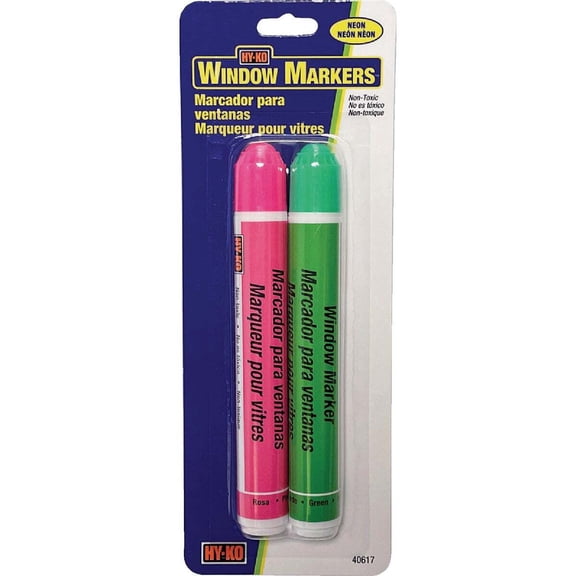 Hy-Ko Pink & Green Neon Window Marker (2-Pack) 40617