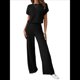 thumbnail image 2 of Traje Informal de Dos Piezas para Mujer, para Viajes y Vacaciones de Verano, con Corta y Pantalones Anchos. Negro XL, 2 of 7