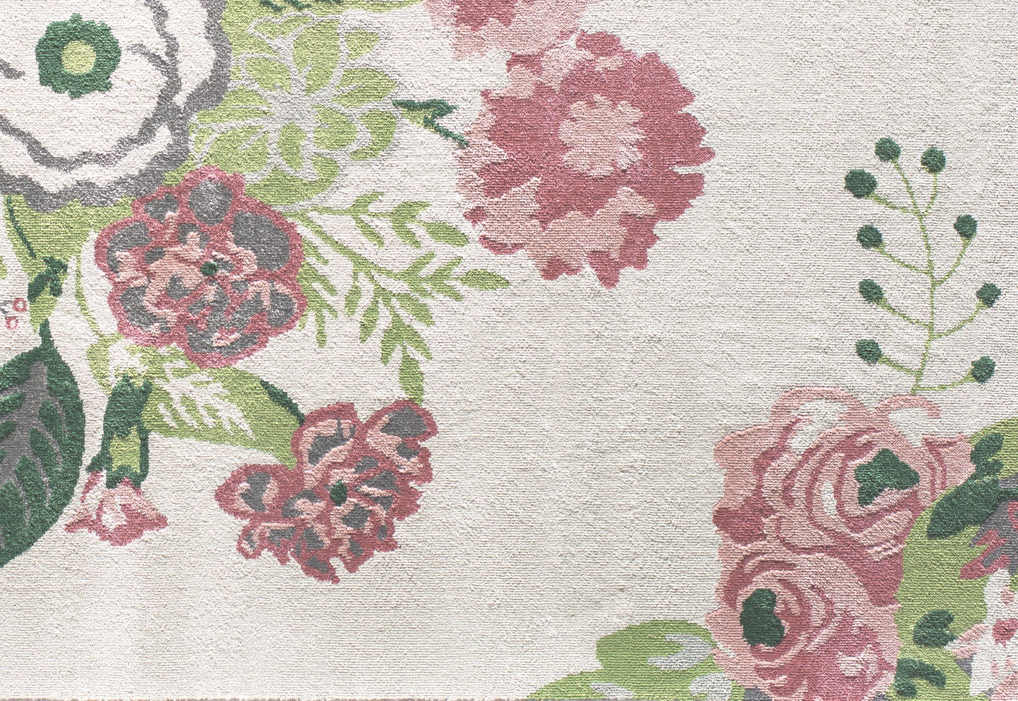 Rugs America Hanna VA40A Rose Garden Cream Floral Transitional Beige Area Rug, 2'x4'