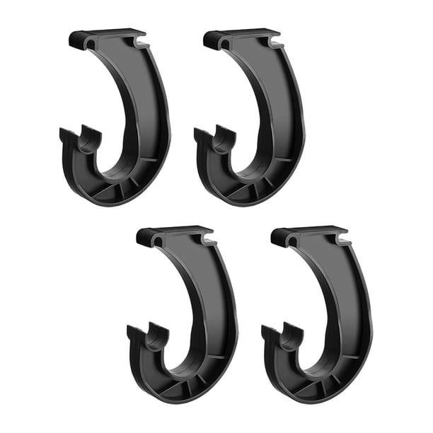 4 soportes para barra de armario, soporte para barra colgante para colgar ropa, soporte para percha de tubo, soporte para barra colgante de armario de Negro