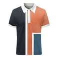 thumbnail image 4 of Sngxgn Men's Cotton Polo Short Sleeve T-Shirt(Orange,S), 4 of 5
